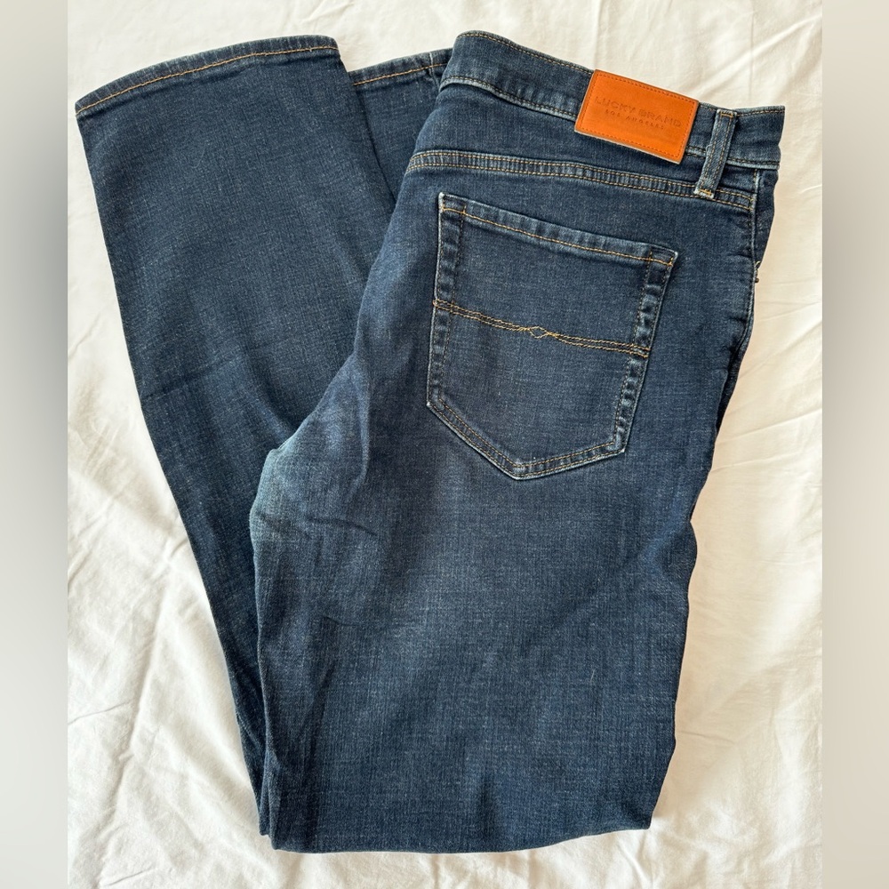 Lucky Brand Men's Dark Blue Straight Jeans